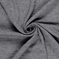 Strickjersey Gebürstet Uni - dunkelgrau meliert