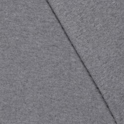 Strickjersey Gebürstet Uni - dunkelgrau meliert