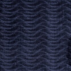 Samt Stretch Uni Wellen - marineblau