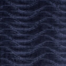 Samt Stretch Uni Wellen - marineblau