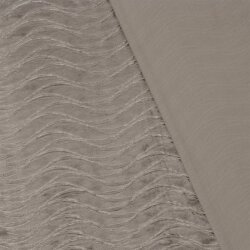 Samt Stretch Uni Wellen - taupe