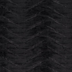 Samt Stretch Uni Wellen - schwarz