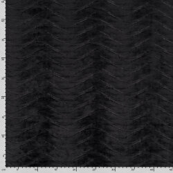 Samt Stretch Uni Wellen - schwarz