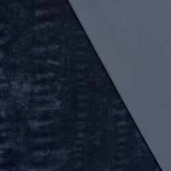 Samt Stretch Uni - marineblau