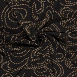 Polyester Viskose Seilmuster - schwarz