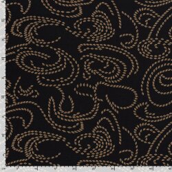 Polyester Viskose Seilmuster - schwarz