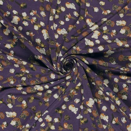 Polyester Viskose kleine Blumentupfen - lila