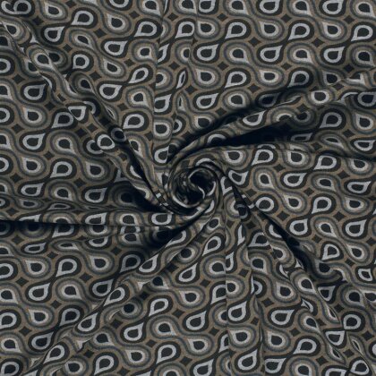 Polyester Viskose Tropfenreihen - taupe