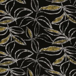 Polyester Viskose Blätterdruck - frühlingsgrün