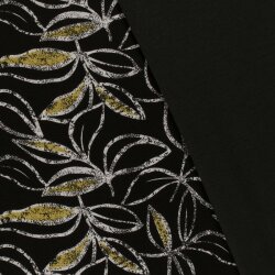 Polyester Viskose Blätterdruck - frühlingsgrün