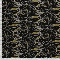 Polyester Viskose Blätterdruck - frühlingsgrün