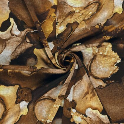 Polyester Viskose Aquarellmuster - ocker