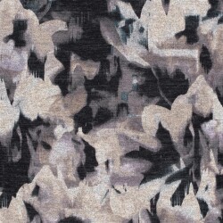 Polyester Viskose Jersey Gebürstet Blüten - silbergrau