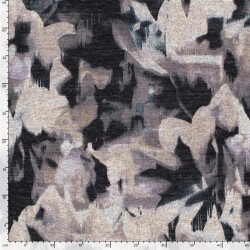 Polyester Viskose Jersey Gebürstet Blüten - silbergrau