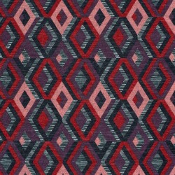 Polyester Viskose Jersey Gebürstet Rauten - dunkelblau