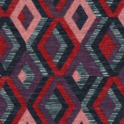 Polyester Viskose Jersey Gebürstet Rauten - dunkelblau