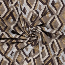 Polyester Viskose Jersey Gebürstet Rauten - braun