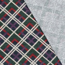 Polyester Viskose Jersey Gebürstet Karos - dunkelblau