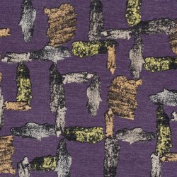 Polyester Viskose Jersey Gebürstet Aquarellstriche - lila