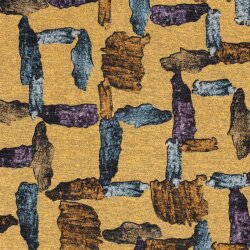 Polyester Viskose Jersey Gebürstet Aquarellstriche - ockergelb