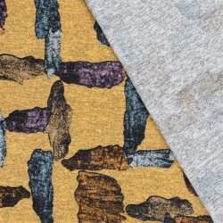 Polyesterstoff Gebürstet Aquarellstriche - ockergelb