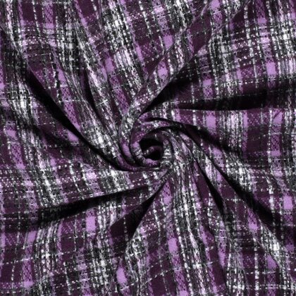 Polyesterstoff Jacquard Karomuster - lila
