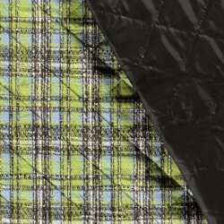 Polyesterstoff Gesteppt Jacquard Karomuster - limette