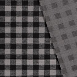 Polyesterjersey Kariert - kieselgrau