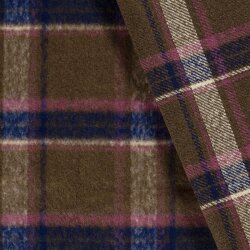 Woll Polyesterstoff Jacquard Karomuster - kamel
