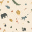 Regenjackenstoff leicht fröhliche Tiere - hellbeige