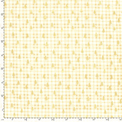 Baumwollpopeline Foliendruck Tannen kariert - creme
