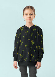 Ganzjahres-Sweat Neon Palmen - schwarz