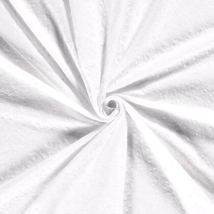 Baumwollvoile Bestickt Blumen - weiss