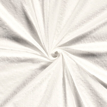 Baumwollvoile Bestickt Blumen - creme