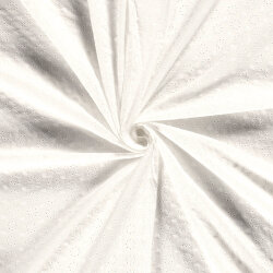 Baumwollvoile Bestickt Blumenkreise - creme