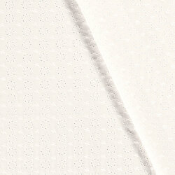 Baumwollvoile Bestickt Blumenkreise - creme