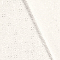Baumwollvoile Bestickt Blumenkreise - creme