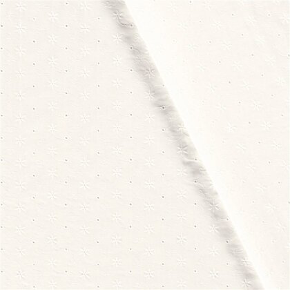 Baumwollvoile Bestickt Sterne - creme