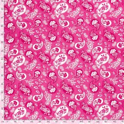 Viskose Popeline Paisleyblume - pink