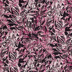 Viskose Popeline Blätterdruck - pink