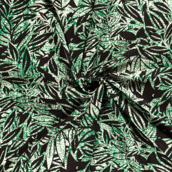 Viskose Popeline Blätterdruck - grün