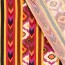 Viskosestoff bunte Blumenstreifen - pink