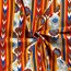 Viskosestoff bunte Blumenstreifen - weiß