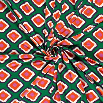 Viskose Jersey bunte Diamanten - grün