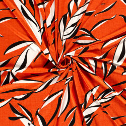 Viskose Jersey Blätter - orange