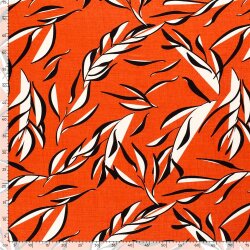 Viskose Jersey Blätter - orange
