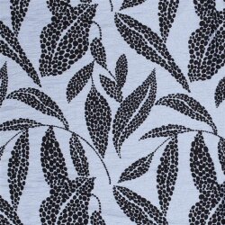 Viskose Nylon Crêpe getupfte Blätter - hellindigo