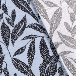 Viskose Nylon Crêpe getupfte Blätter - hellindigo