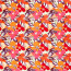 Viskose Popeline Blumen - lila/orange
