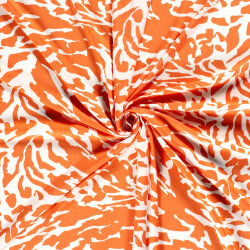 Viskose Popeline Abstrakt - orange